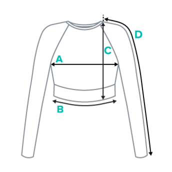 Size Image 2 for Langarm Crop-Top