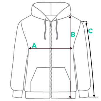Size Image 2 for Zip-Hoodie